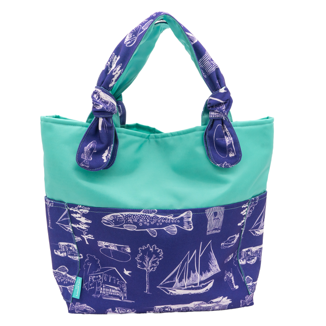 Sapphire Leland Toile/Aqua Outside Bag