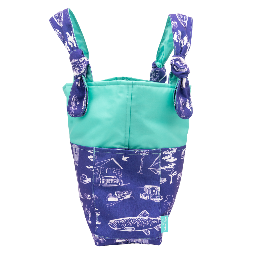 Sapphire Leland Toile/Aqua Outside Bag