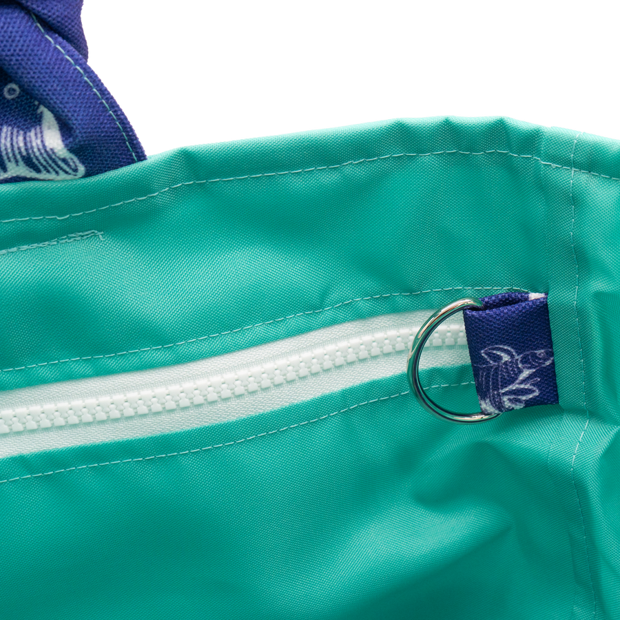 Sapphire Leland Toile/Aqua Outside Bag