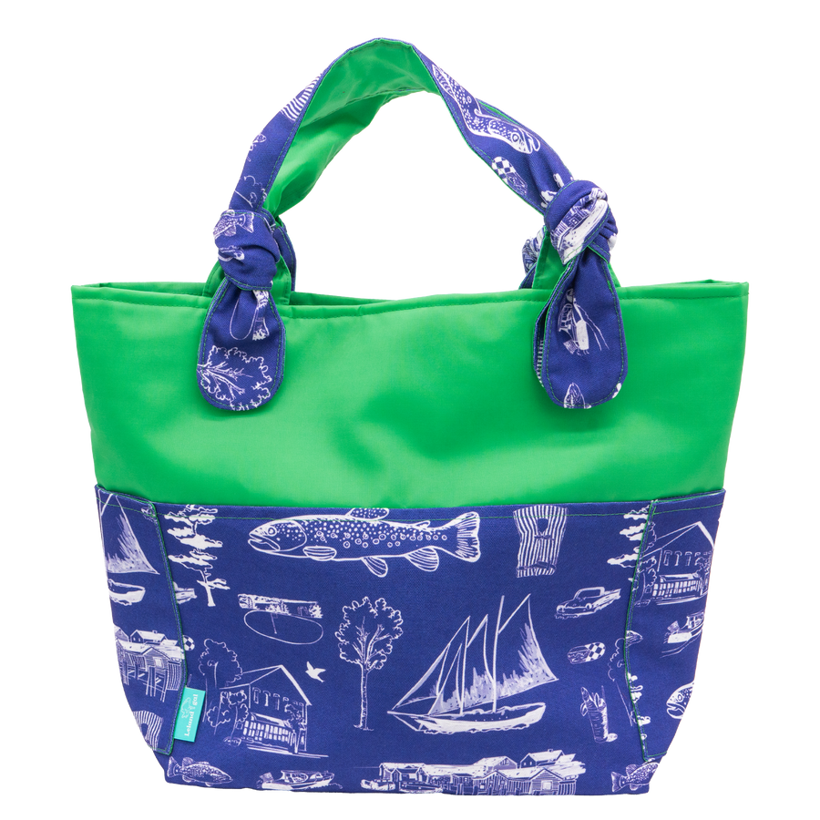 Sapphire Leland Toile/Green Outside Bag