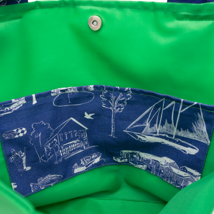 Sapphire Leland Toile/Green Outside Bag