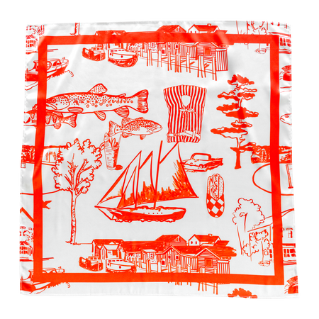 Leland Toile Satin Scarf