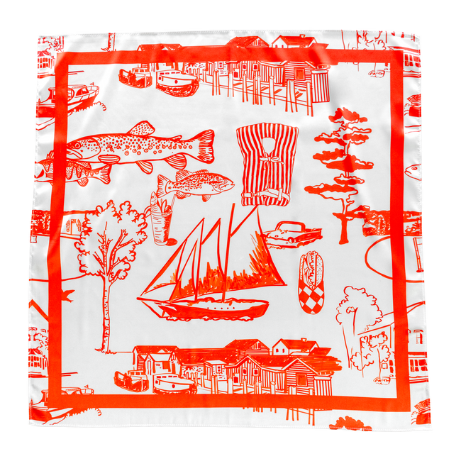 Leland Toile Satin Scarf