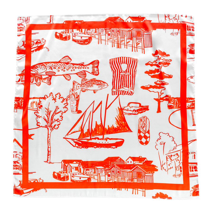 Leland Toile Satin Scarf
