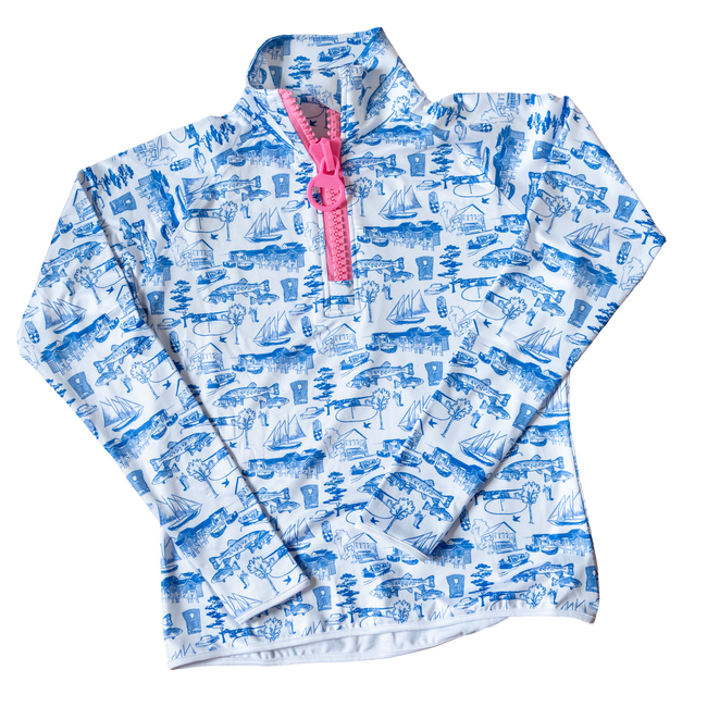 Leland Toile Quarter Big Zip