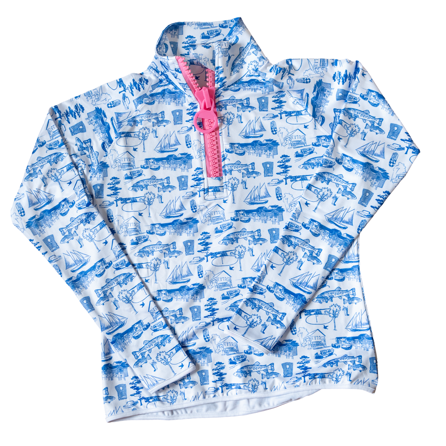 Leland Toile Quarter Big Zip