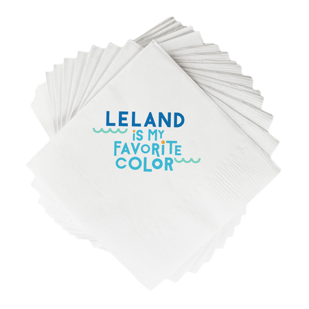 Leland is my Favorite Color White Cocktail Napkins