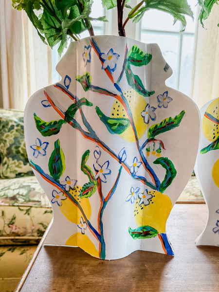 Nell Revel Smith Limoncello Hand-Painted Vinyl Ginger Jar Vase Sleeve