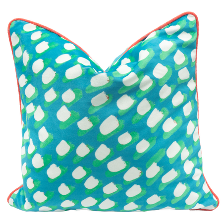 Matisse Together Velvet/Salmon Welting Square Pillow