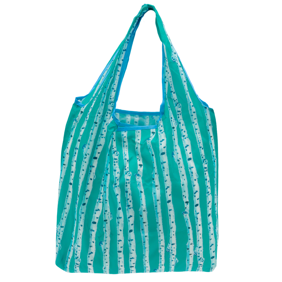 Milk Glass Birch Stripe Nylon Shopper Bag