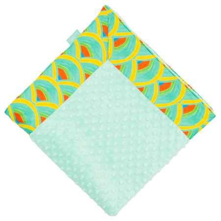 Milk Glass Over The Moon with Opal Minky Baby Blankie