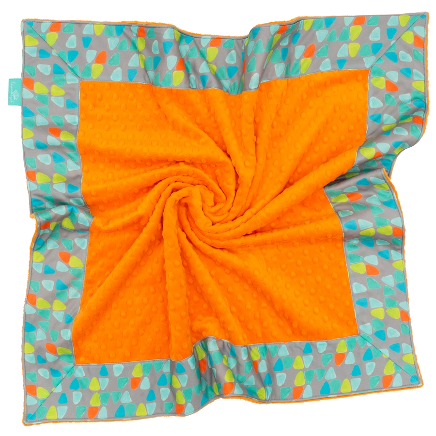 Mineral Keep Movin’ with Orange Minky Baby Blankie