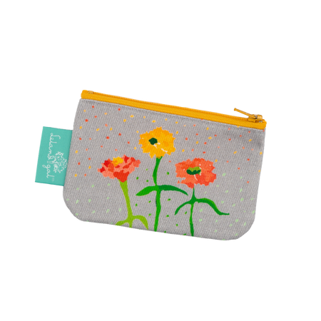 Mineral Zinnias Canvas Zip Change Purse