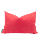 Mink Peony Waltz/Geranium Ultra Suede Back Indoor Lumbar Pillow