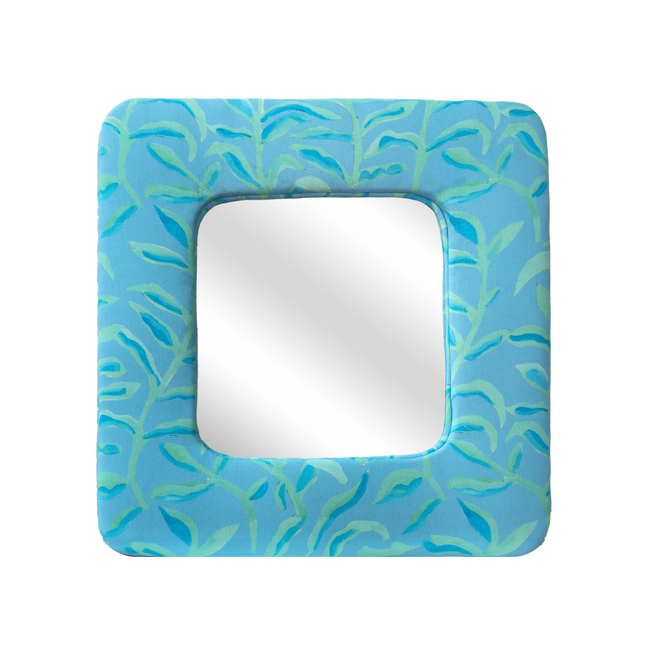 Mist Cornsilk Sway Upholstered Mirror