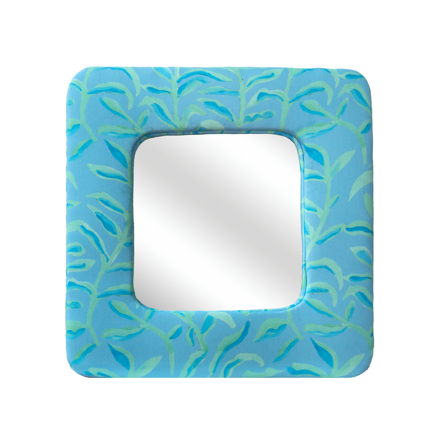 Mist Cornsilk Sway Upholstered Mirror