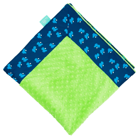 Navy Bimpy Bop with Lime Minky Baby Blankie