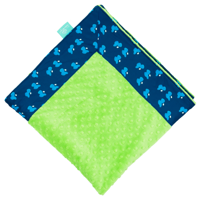 Navy Bimpy Bop with Lime Minky Baby Blankie