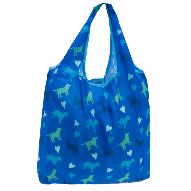 Navy Puppy Love Nylon Shopper Bag