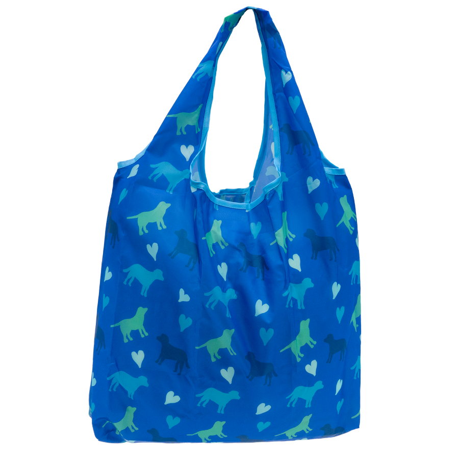 Navy Puppy Love Nylon Shopper Bag