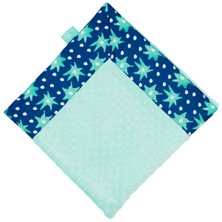 Navy Starshine with Opal Minky Baby Blankie