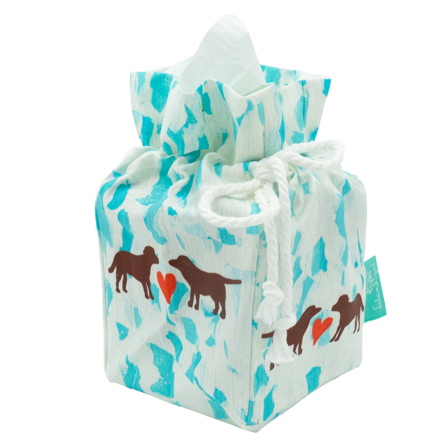 Open Water Chocolate Puppy Love Tissue Box Holder