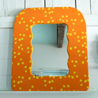 Orange Billy Buttons Upholstered Mirror