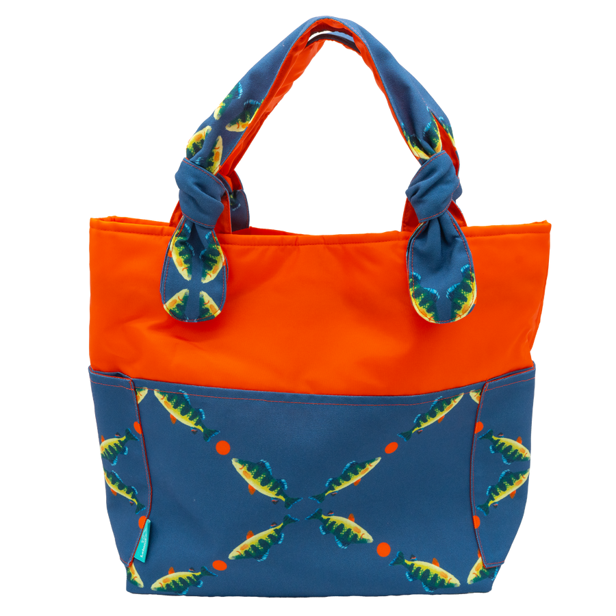 Navy Perch Lattice/Dark Orange Outside Bag