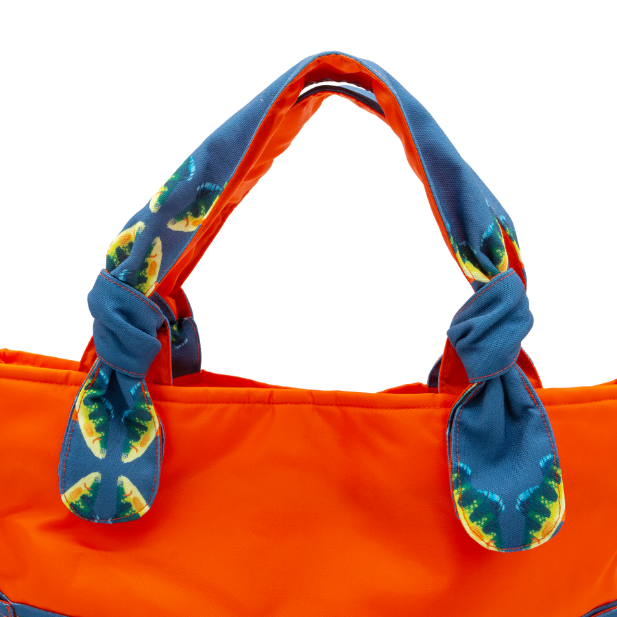 Navy Perch Lattice/Dark Orange Outside Bag