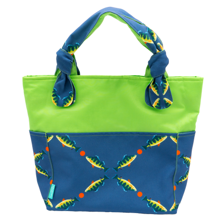 Navy Perch Lattice/Lime Outside Bag