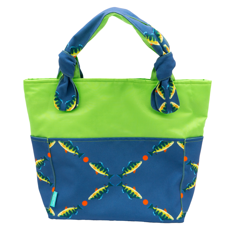 Navy Perch Lattice/Lime Outside Bag