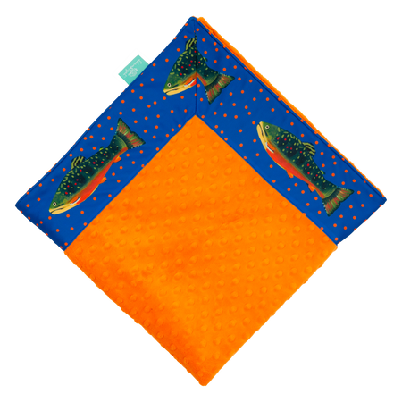 Periwinkle Trout with Mandarin Minky Baby Blankie