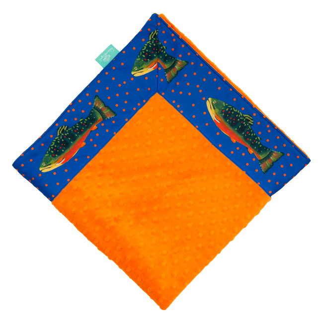 Periwinkle Trout with Mandarin Minky Baby Blankie