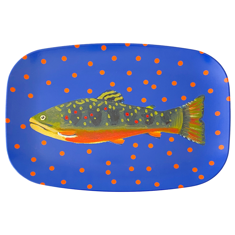 Periwinkle Brook Trout Melamine Platter