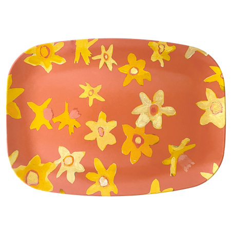 Poppy Daffodil Disco Melamine Platter