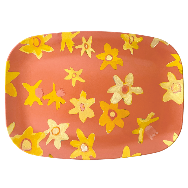 Poppy Daffodil Disco Melamine Platter