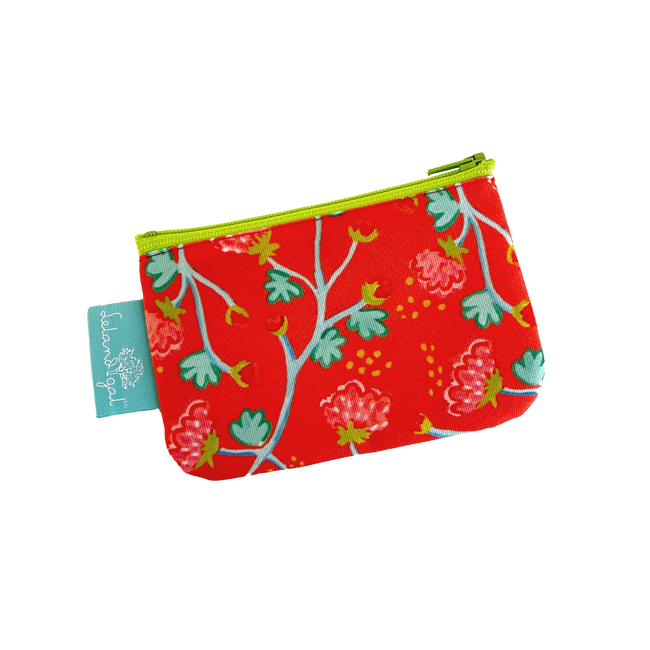 Poppy Peony Waltz Canvas Zip Change Purse