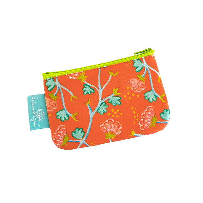 Poppy Peony Waltz Canvas Zip Change Purse