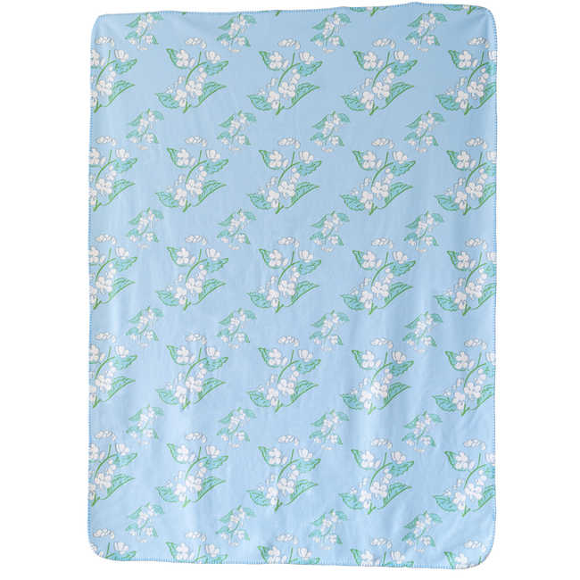 Powder Blue Breezy Blossoms Sherpa