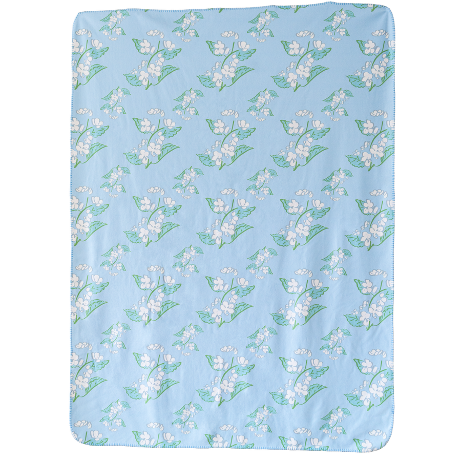 Powder Blue Breezy Blossoms Sherpa