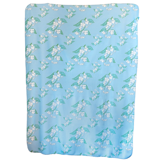 Powder Blue Breezy Blossoms Sherpa