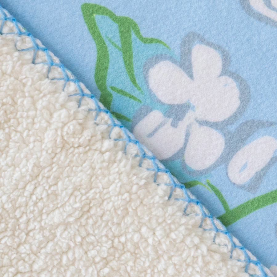 Powder Blue Breezy Blossoms Sherpa