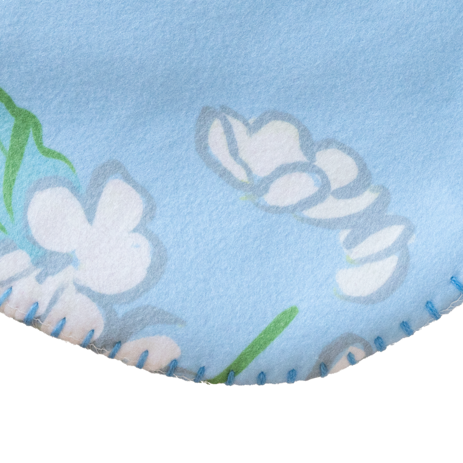 Powder Blue Breezy Blossoms Sherpa
