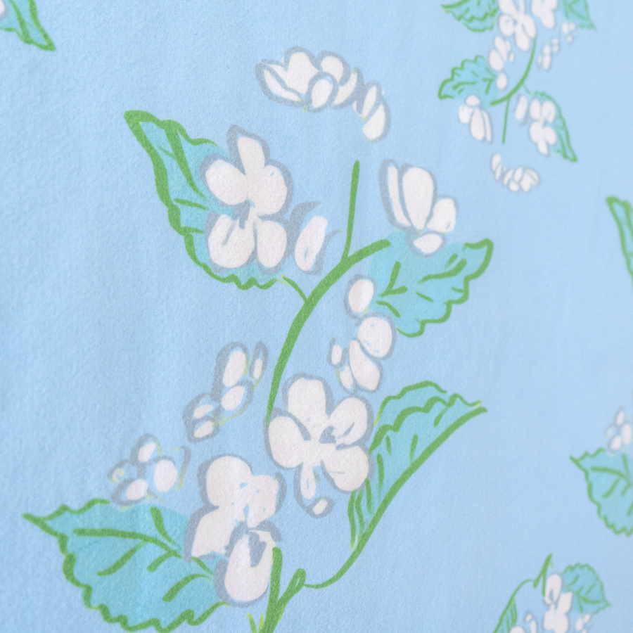 Powder Blue Breezy Blossoms Sherpa