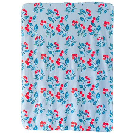 Powder Blue Cherries Jubilee Sherpa