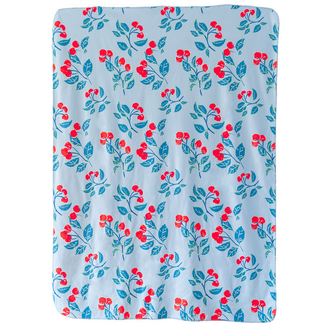 Powder Blue Cherries Jubilee Sherpa