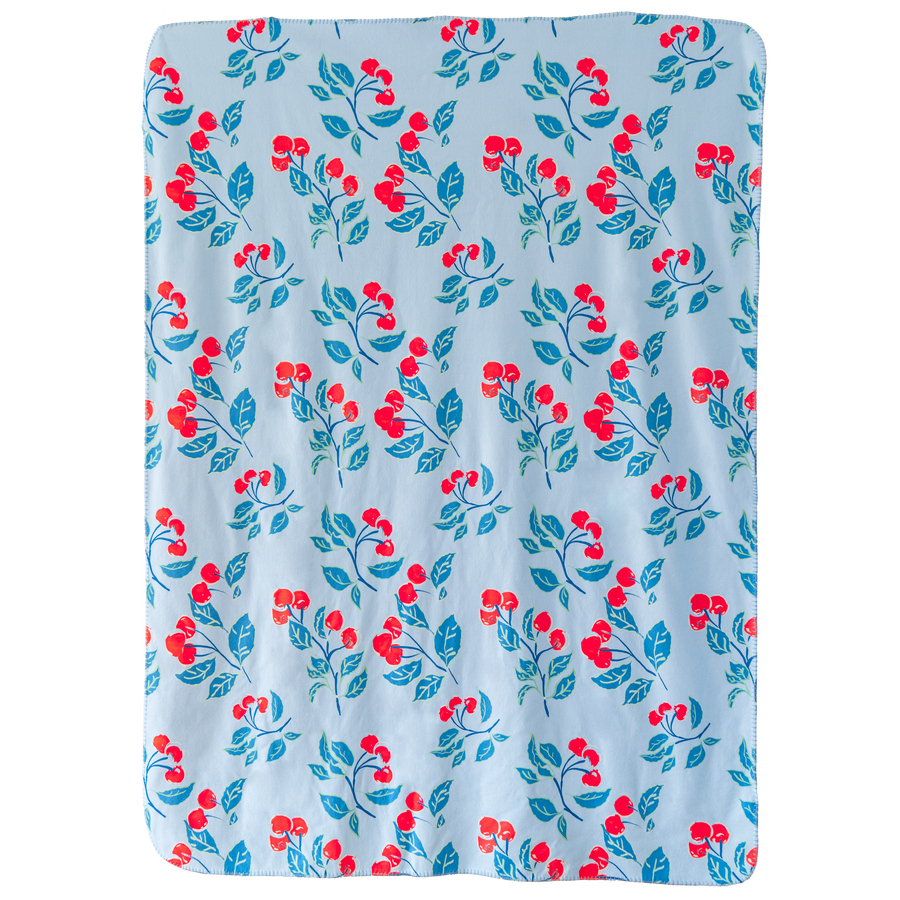 Powder Blue Cherries Jubilee Sherpa
