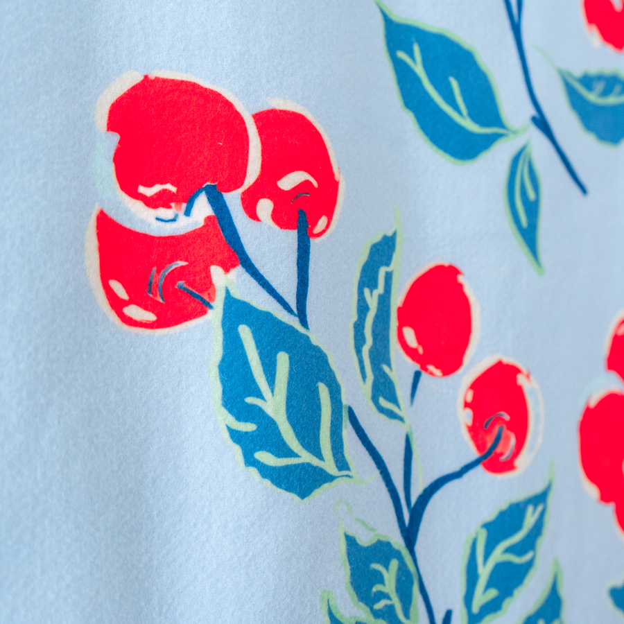 Powder Blue Cherries Jubilee Sherpa