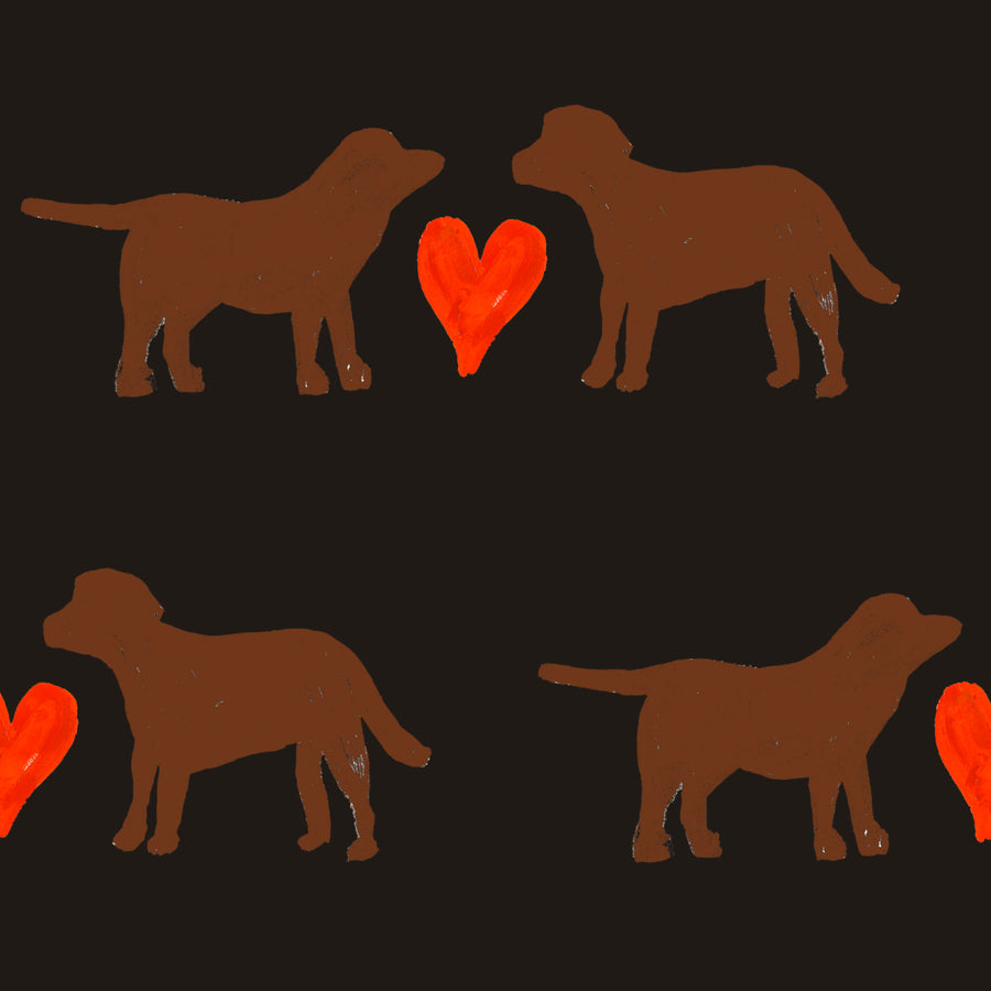 Mink with Hearts Puppy Love Fabric
