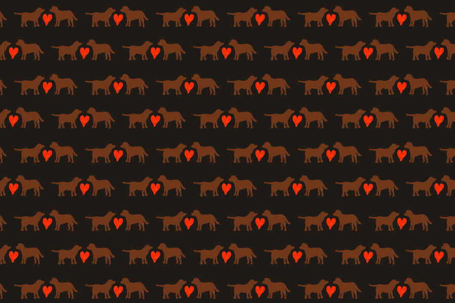 Mink with Hearts Puppy Love Fabric